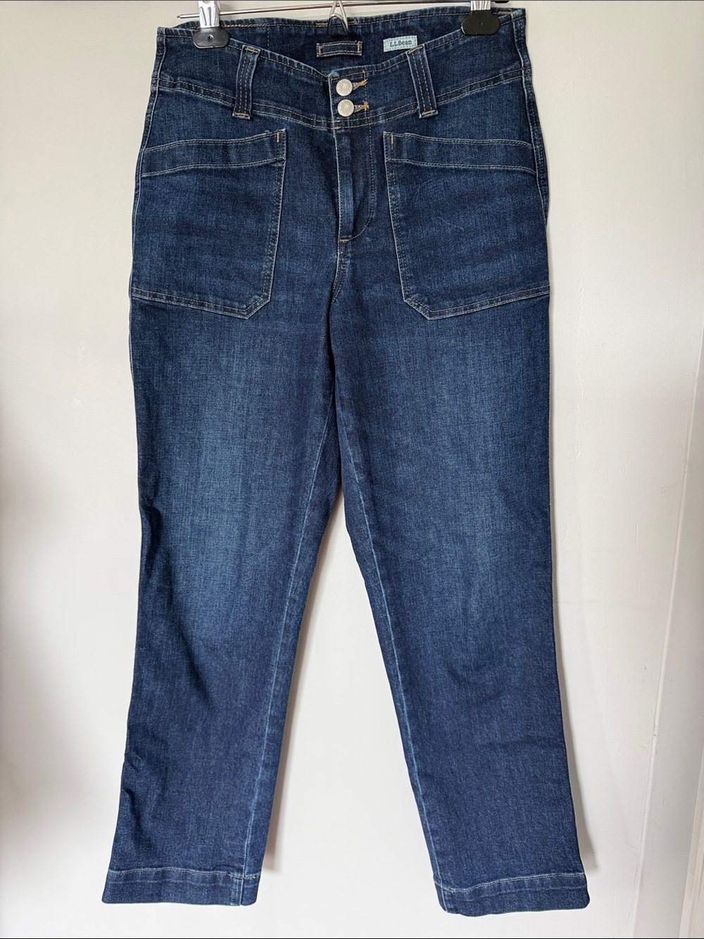 L.L. Bean Women's Straight Leg Jeans in Dark Indigo